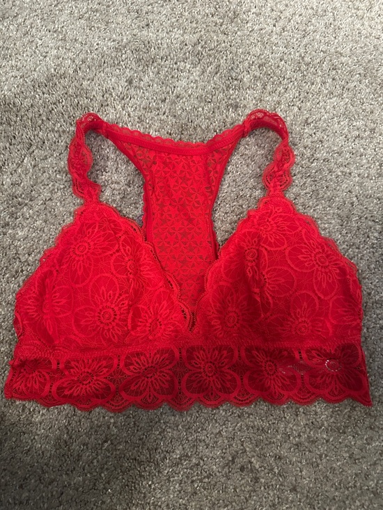 aerie Other - aerie Floral Lace Racerback Bralette - Red